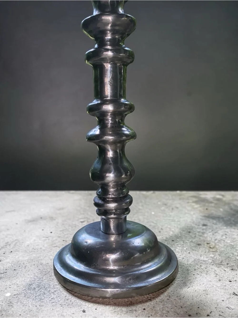 Vintage Baluster Tall Candlestick Heavy Metal Silver (Tone) Candle Holder 14” - Picture 4 of 9